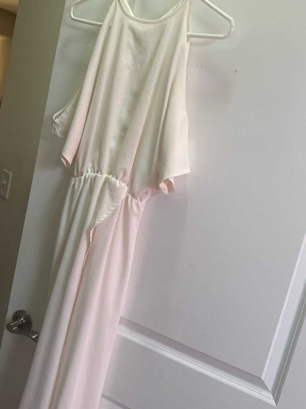 Elegant Light Cream Maxi Dress